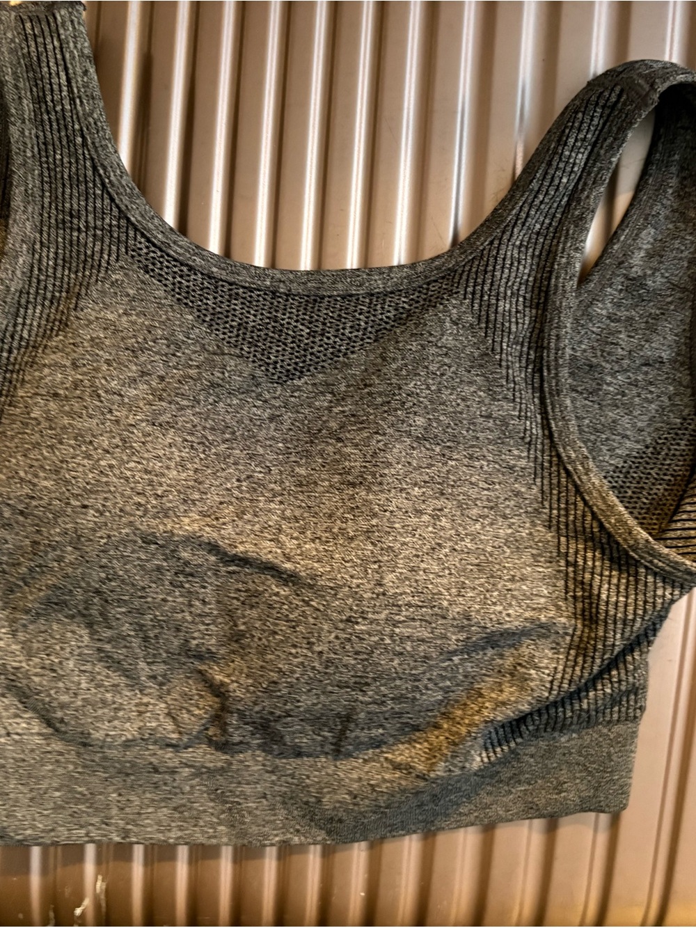 Seamless Gray Sports Bra - Heathered Design